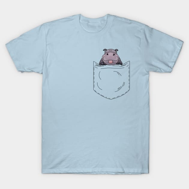 Hippo in a pocket T-Shirt by quenguyen